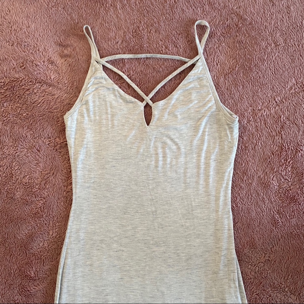 Fitted cream/grey dress